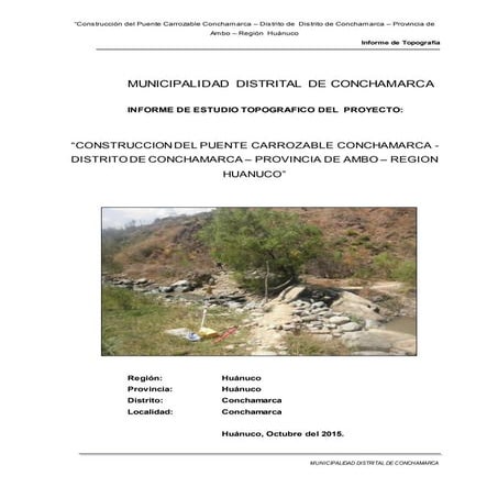 INFORME DE ESTUDIO TOPOGRAFICO DEL PROYECTO:
