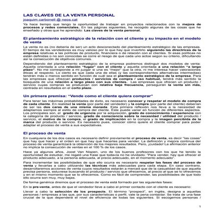 Las claves de la venta