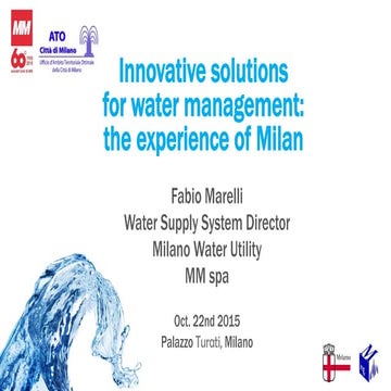   Smart Water nella Città del Futuro - Fabio Marelli: Innovative solutions fo...