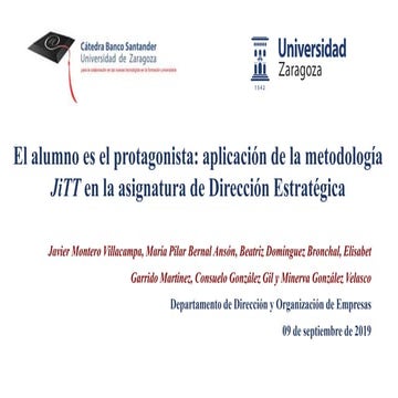 El alumno es el protagonista: aplicación de la metodología JiTT en la asignat...