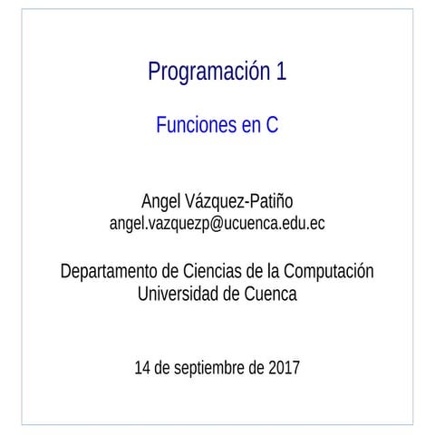 Programación 1: funciones en C