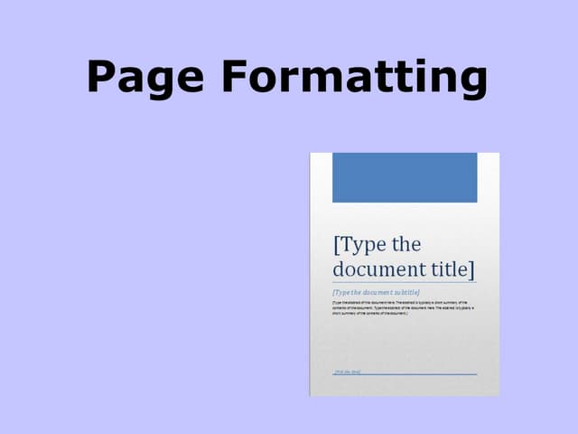 06 page formatting