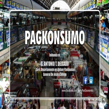 Pagkonsumo: Mga Uri, Salik at Batas