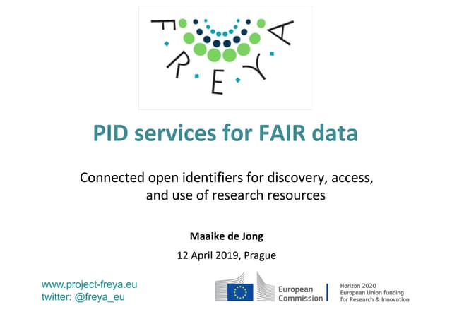 PID services - understandability and findability of data