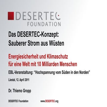 Dr. Thiemo Gropp, Direktor Desertec Foundation