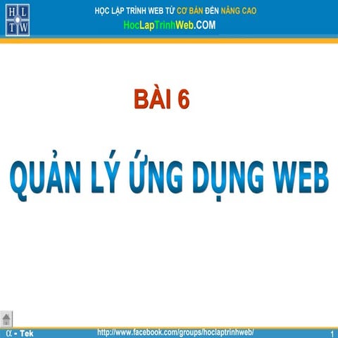Bài 6 - Quản lý ứng dụng web asp.net