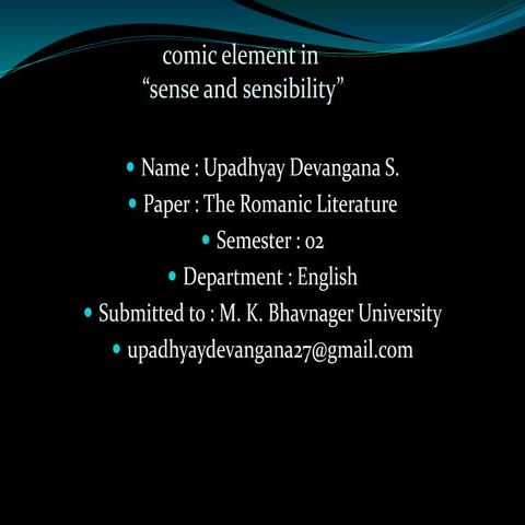 Comic element in "Sense and Sensibility" 