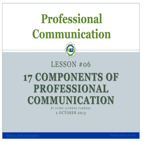 Professional Communication 06 - The Seventeen Components
