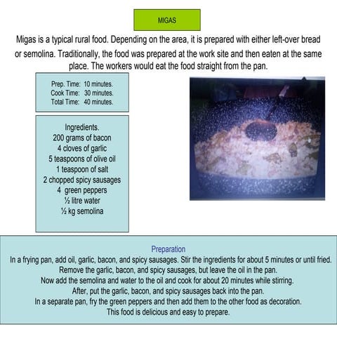 Spanish Session migas 10/02/14