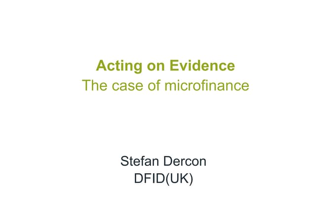 Stefan Dercon  - acting on evidence