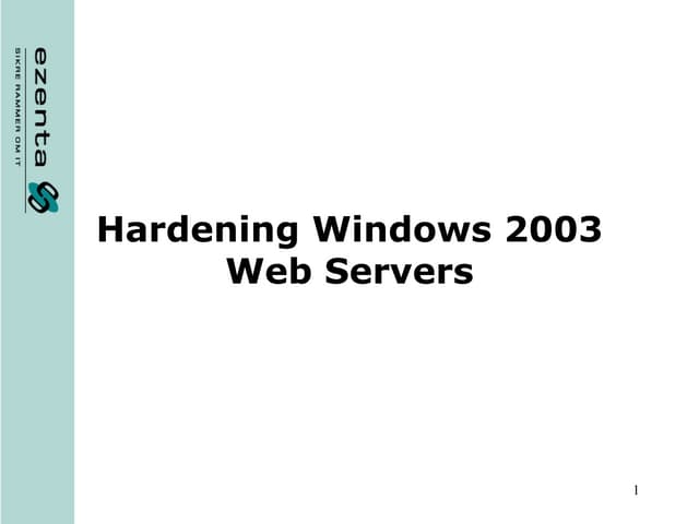 Securing Windows web servers