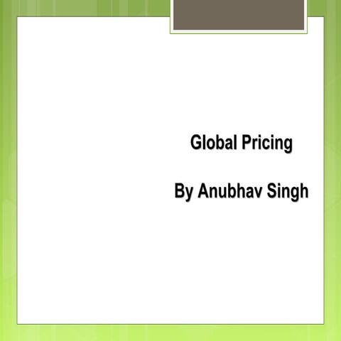 Global Pricing