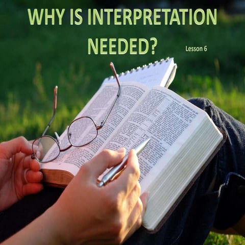 06 why is interpretation needed | PPTX