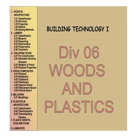 Division 06 woods and plastics
