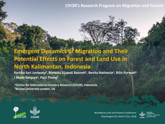 Emergent dynamics of migration and their potential effects on forest and land use in North Kalimantan, Indonesia