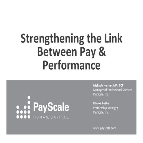 Perfecting Pay for Performance