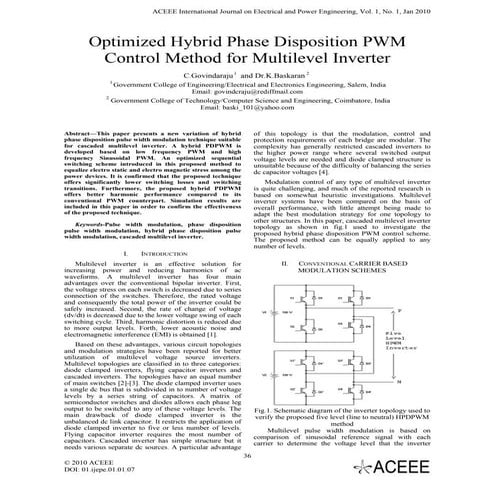 Optimized Hybrid Phase Disposition PWM Control Method for Multilevel Inverter