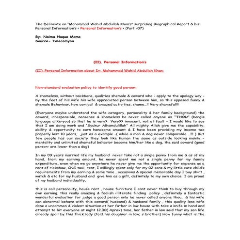 07. the delineate on “mohammad wahid abdullah khan’s” surprising biographical...