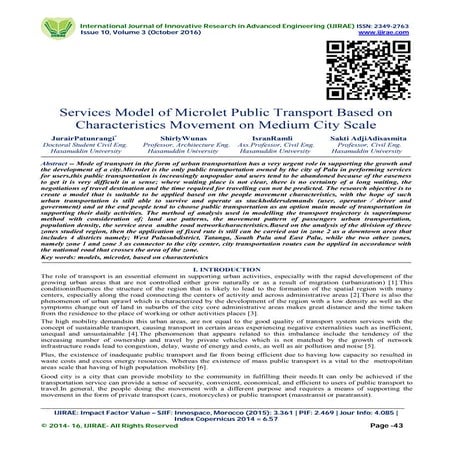 Services Model of Microlet Public Transport Based on Characteristics Movement...