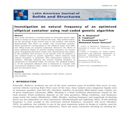 Investigation on natural frequency of an optimized elliptical container using...