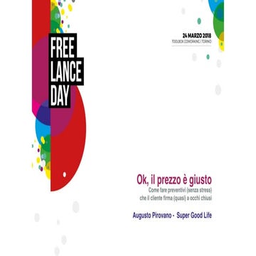 Freelance Day 2018 - Ok, il prezzo è giusto - Augusto Pirovano