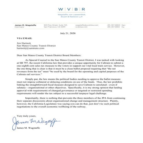 Caltrain tax legal opinion