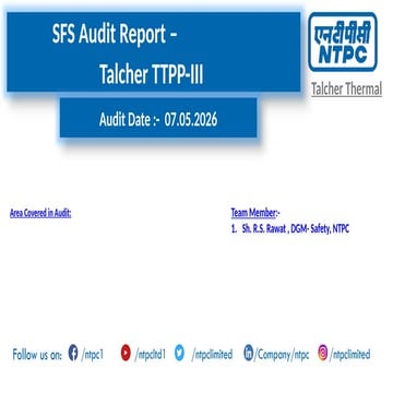 Comprehensive Safety Audit Report for Talcher Thermal Power Plant Unit ...