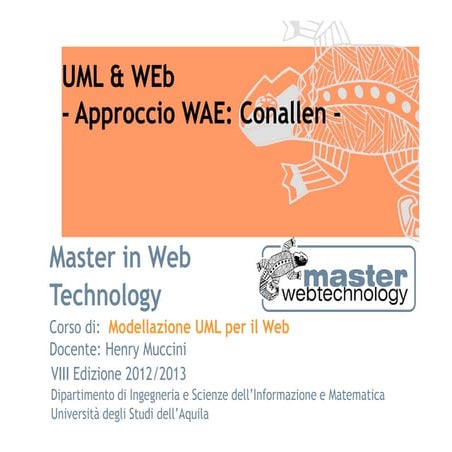 Modellazione UML per il WEB: Approccio di Conallen