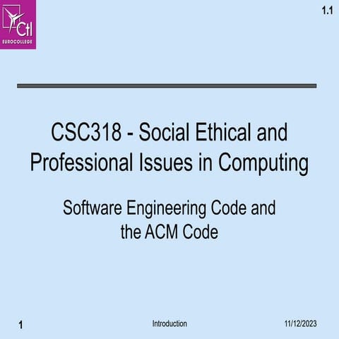 ACS Professional Code for Software Engineers