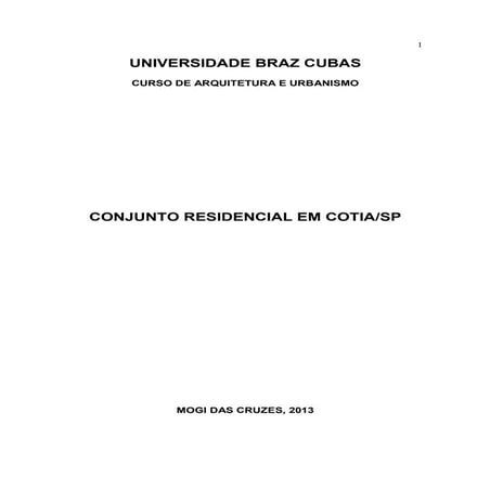07:. Conjunto Residencial Cotia/SP