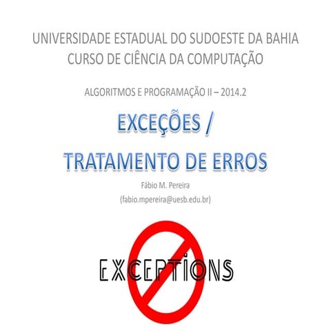 Aula Tratamento de Exceções