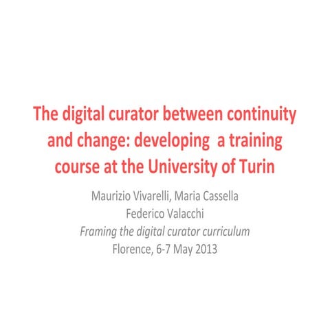 The digital curator between continuity and change