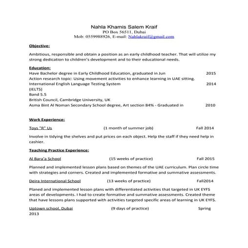 Nahla CV | PDF