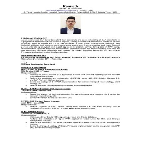 Curriculum Vitae - Kenneth
