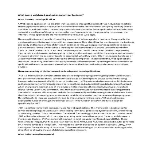 What does a web based application do for your business