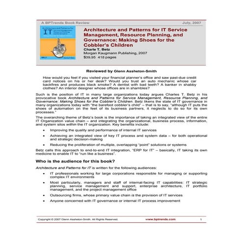 07 07 Br Architecture Patterns For Itsm Betz Final