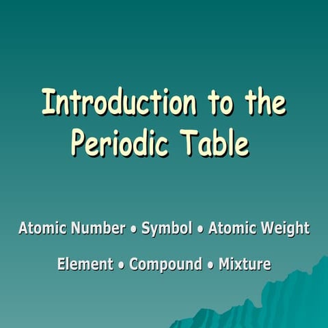 Comprehensive Introduction to the Periodic Table and Chemical ...