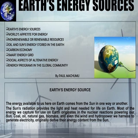 EARTH'S ENERGY SOURCES
