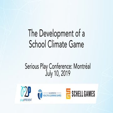 The Development of a School Climate Game