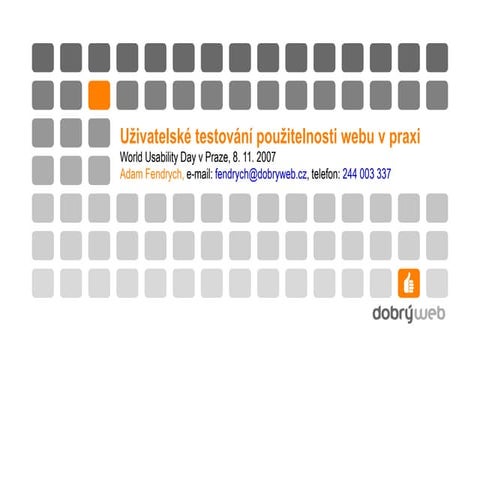 Uživatelské testování použitelnosti webu v praxi