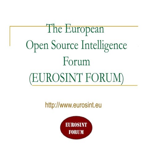 Eurosint Forum Presentation