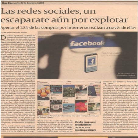 La Redes Sociales, un escaparate aún por explorar. Cinco Días. 