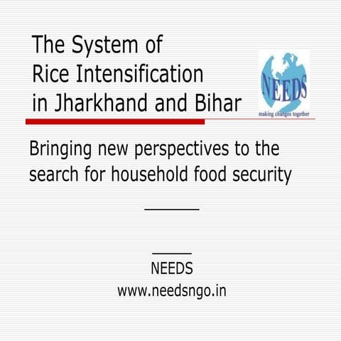 0716 The System of Rice Intensification in Jharkhand and Bihar Bringing New P...