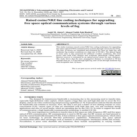 Raised cosine/NRZ line coding techniques for upgrading free space optical com...