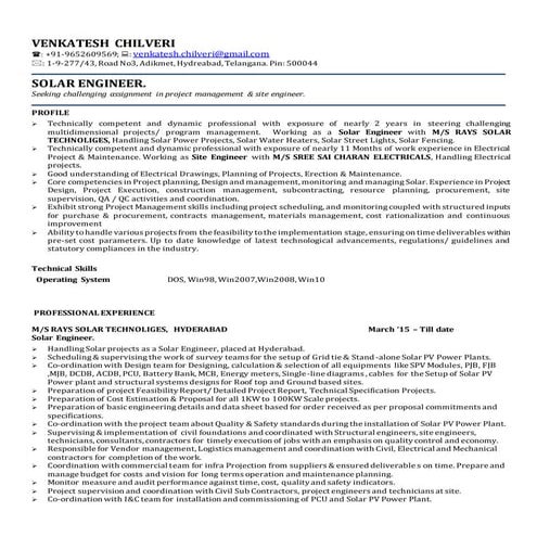 venky CV( solar ) | DOCX