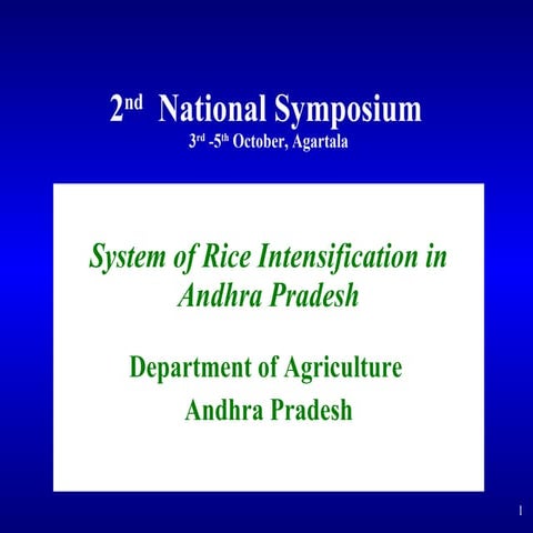 0719 System of Rice Intensification in Andhra Pradesh