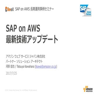 2017/7/25 SAP on AWS 長期運用事例セミナー（Bee...
