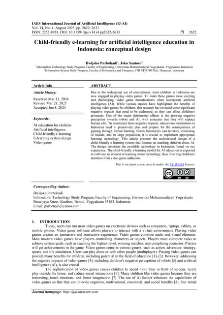 Child-friendly e-learning for artificial intelligence education in Indonesia:...