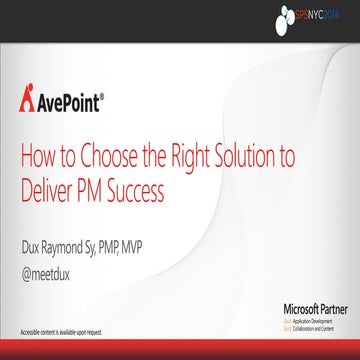 How to Choose the Right Solution for Project Management Success #spsnyc