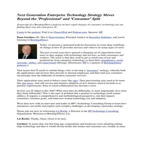 Next Generation Enterprise Technology Strategy Moves Beyond the 'Professional...